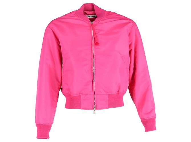 Giacca Bomber Acne Studios in nylon rosa Marrone