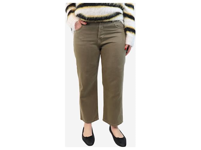 Autre Marque Khaki wide-leg jeans - size UK 10 Brown Cotton  ref.2151228