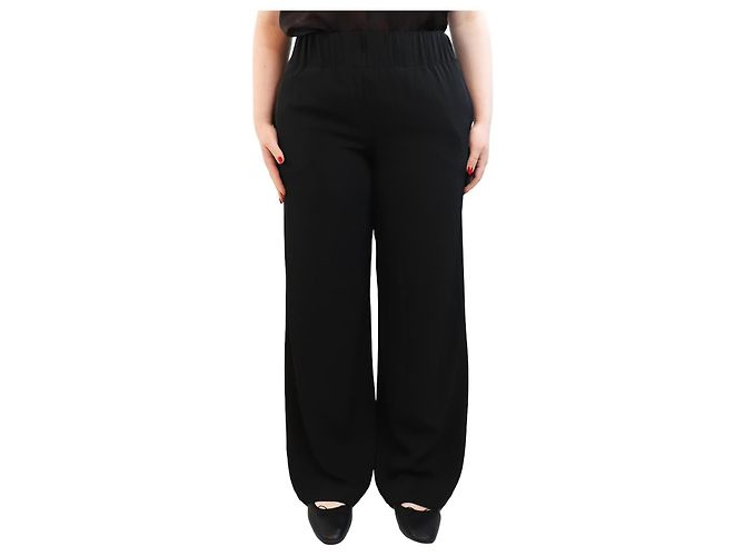 Autre Marque Black Fluid wide-leg trousers - size L 