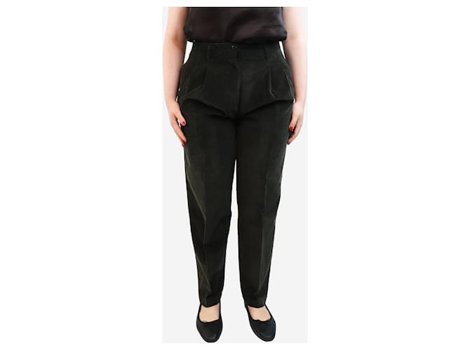 Autre Marque Dark green corduroy pleated trousers - size UK 16 Cotton  ref.2151311