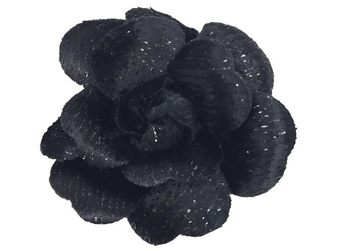 Spilla Corsage in Pelle Nera Chanel Nero