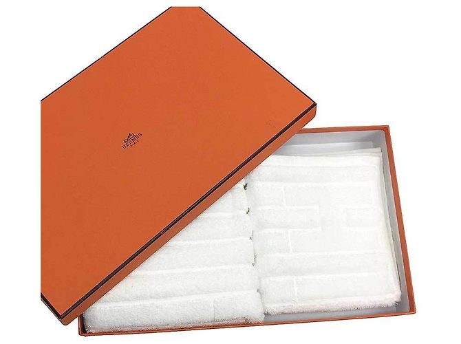 Hermès Hermes White Cotton Towel Set 