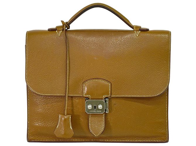 Sac à dépêches Bolsa de despacho Hermès Marrom