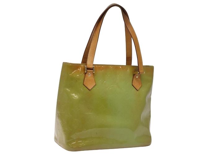 LOUIS VUITTON Monogram Vernis Sac à Main Houston Bleu Bébé M91005 LV Auth KD353