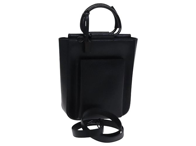 GUCCI Handtasche Leder 2-Wege Schwarz Auth BD1169