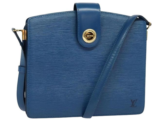 LOUIS VUITTON Bolsa de Hombro Capuchin Epi Azul M52345 LV Auth MX130