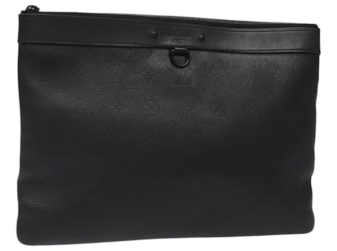 LOUIS VUITTON Monogram Shadow Pochette Discovery Bag Black M62903 LV Auth BD1539 Leather  ref.2152526