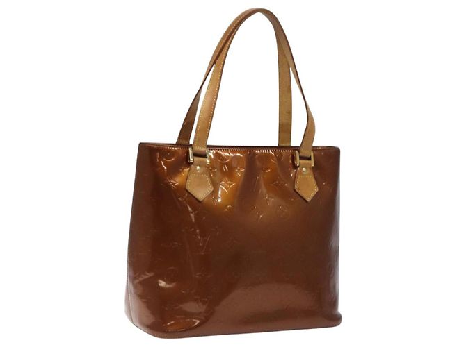 LOUIS VUITTON Sac à main Houston Monogram Vernis Bronze M91122 LV Auth ep8512