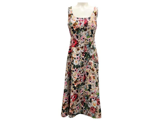 Adam Lippes Khaki Floral Printed Cotton Amelie Dress Multiple colors