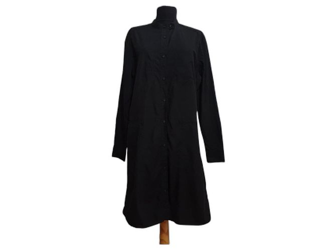 Tomas Maier x Uniqlo Baumwollhemdkleid Schwarz