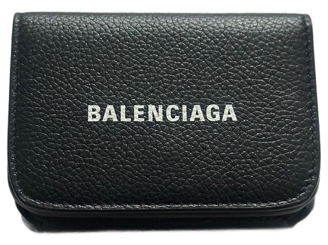 Carteira Tri-Fold Balenciaga em Couro Preto
