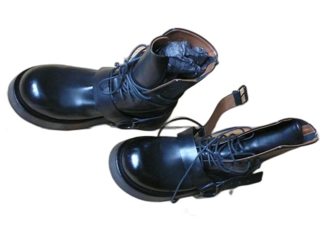 Botas Marsèll de piel negra 37 Negro