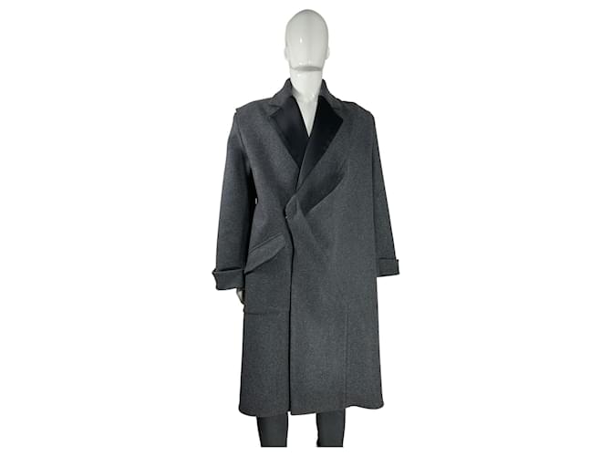 Autre Marque Men Coats Outerwear Grey Polyester Wool  ref.2145850