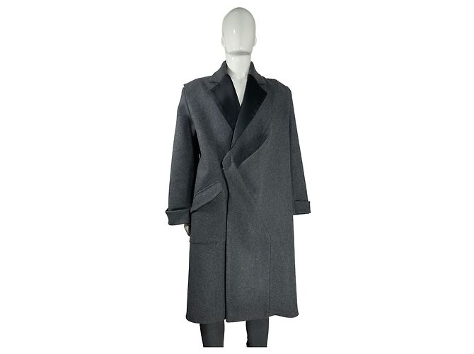 Autre Marque Bianca Saunders Runway Wool Grey Coat