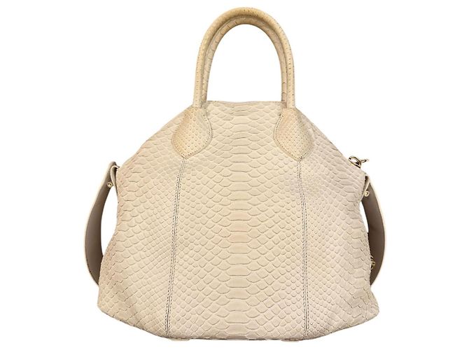 Roberto Cavalli Sac en python blanc ivoire