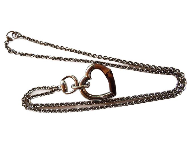 Collana Gucci Bambou argento e bambù Marrone 