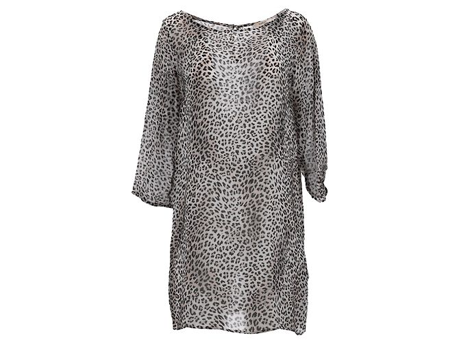 Abito Mini Stampa Leopardo Ba&Sh in Viscosa Marrone Stampa python