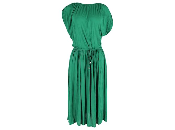  Michael Kors Tie Waist Midi Dress in Green Cotton  ref.2152917