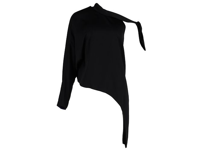 Diane Von Furstenberg Asymmetric Top in Black Polyester 