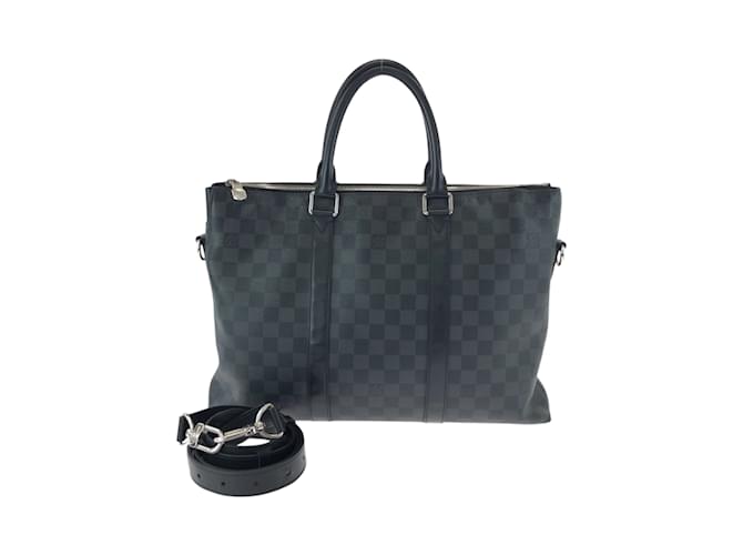 Louis Vuitton Damier Graphite Anton Shoulder Bag Brown Black Plastic  ref.2153082