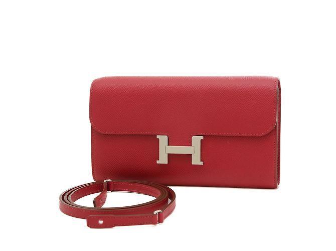 Hermès Hermes Constance To-Go Wallet in Ruby Red Leather