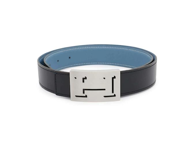 Hermès Hermes Kara Belt in Black and Blue Jean  ref.2154076