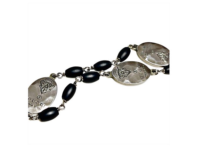 Pulseira de Emblema em Prata Esterlina e Resina Gucci Tom Ford
