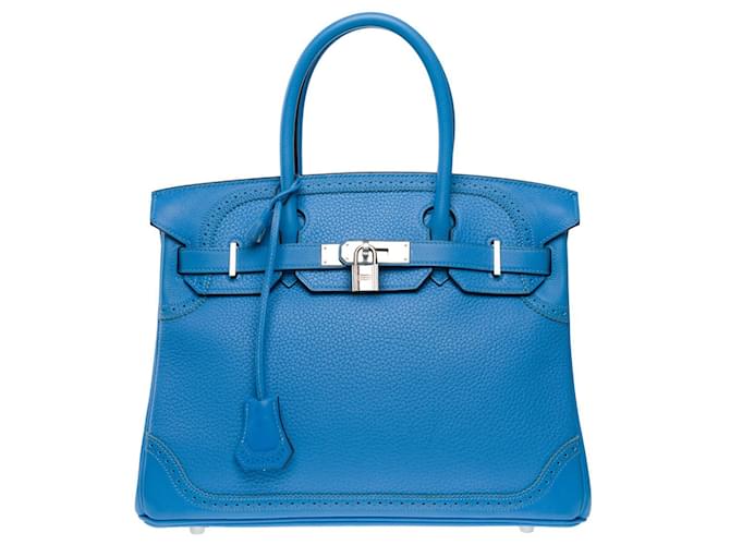 Hermès Sac HERMES Birkin 30 en Cuir Bleu - 102625  ref.2154488