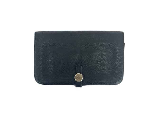 Hermès Hermes Dogon GM Long Wallet Black Leather  ref.2154620