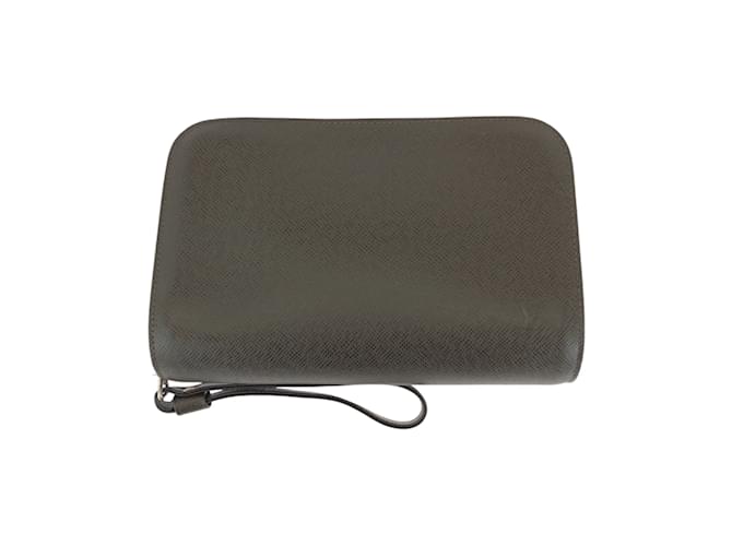 Louis Vuitton Taiga Baikal Clutch Bag Brown Leather  ref.2154639