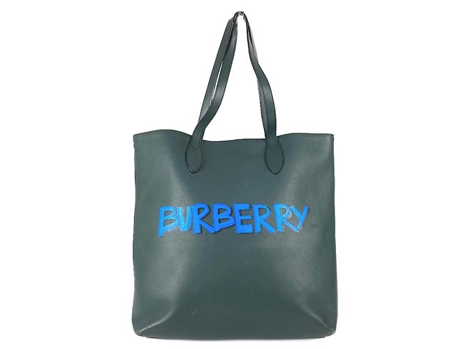 Burberry Logo Tote Bag Blau Khaki