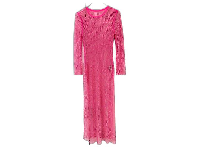 Leslie Amon Strandkleid aus Polyester Rosa S Pink