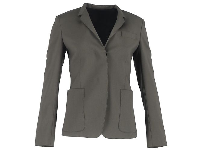 Theory Blazer in Khaki Wool Green