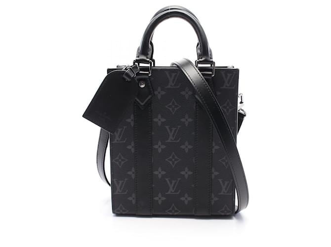 Louis Vuitton Monogram Eclipse Sac Plat MINI Handbag M46453 Black Cloth  ref.2155266