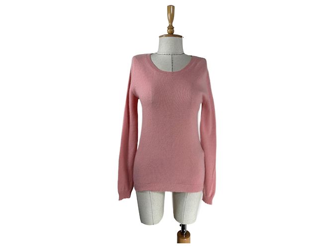 Autre Marque Dear Cashmere Rosa Melange Baumwolle Kaschmir Pullover Bluse M Pink