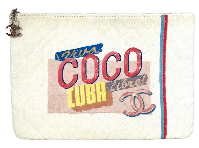 Chanel Coco Logo Tasche Pink Weiß Blau
