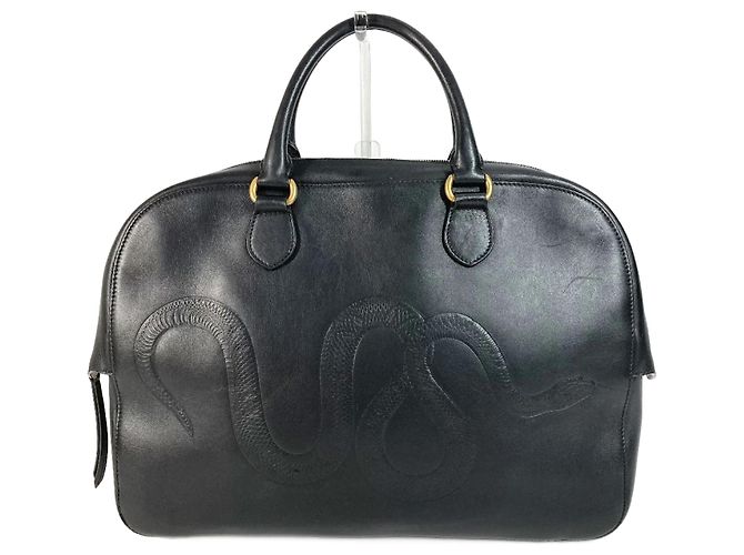 Borsa Boston in pelle nera Gucci Nero