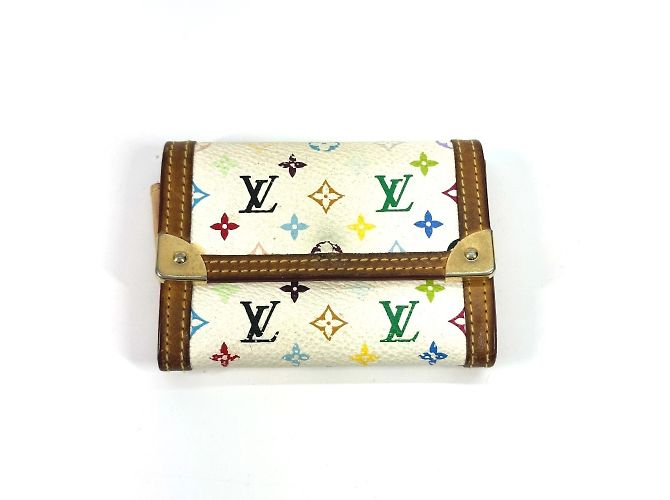 Louis Vuitton Monogram Multicolor Coin Purse White Multiple colors