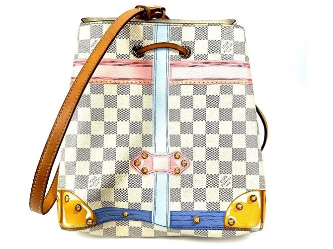 Néonoé Bolsa NeoNoe Trunk de Verão Damier Azur da Louis Vuitton Branco