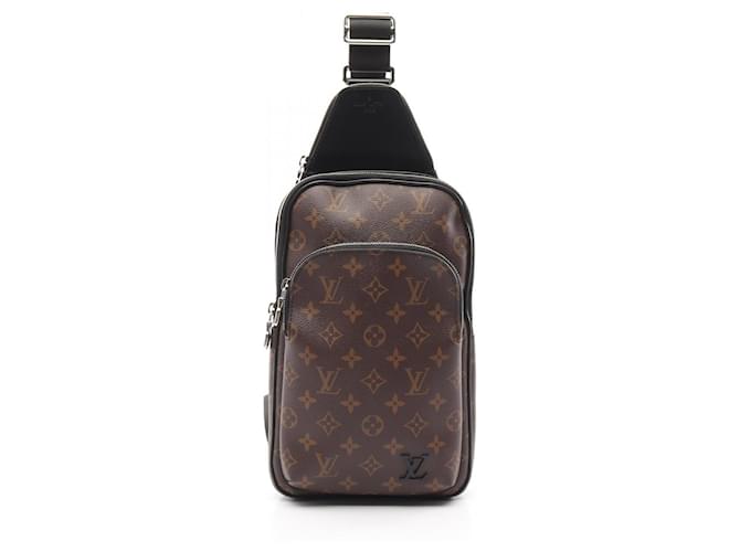 Louis Vuitton Avenue Sling Bag Brown Black Leather Plastic  ref.2155771