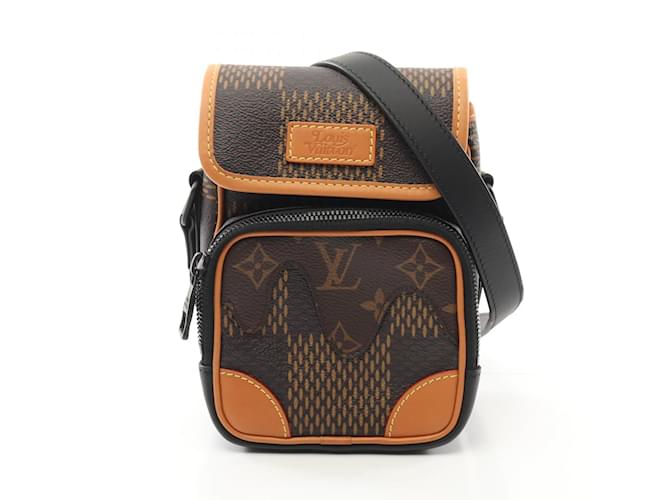 Louis Vuitton x NIGO Amazon Shoulder Bag Brown Black Leather Cloth  ref.2155892