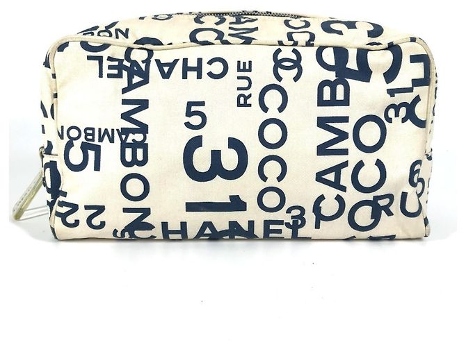 Chanel Bi-C Line Clutch Tasche Weiß Marineblau