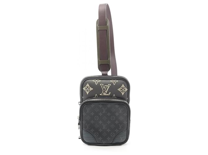 Louis Vuitton Amazon Sling Bag Black Leather Cloth  ref.2156078