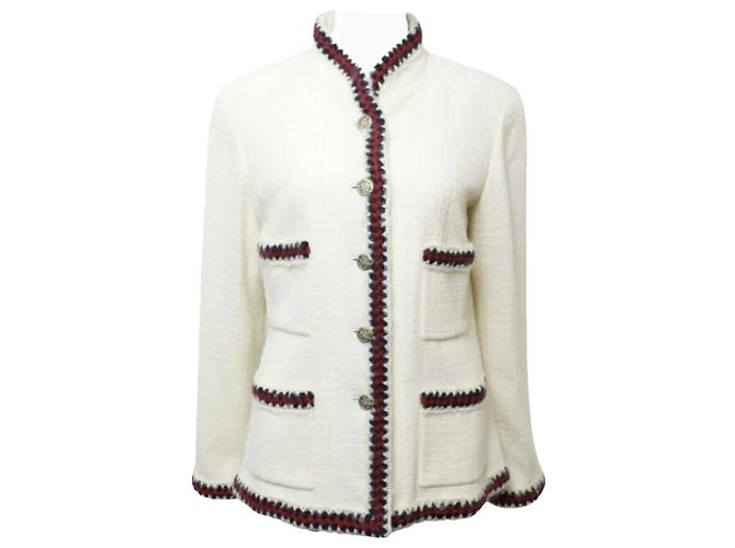 Chanel Tweed Paris Shanghai Jacket White