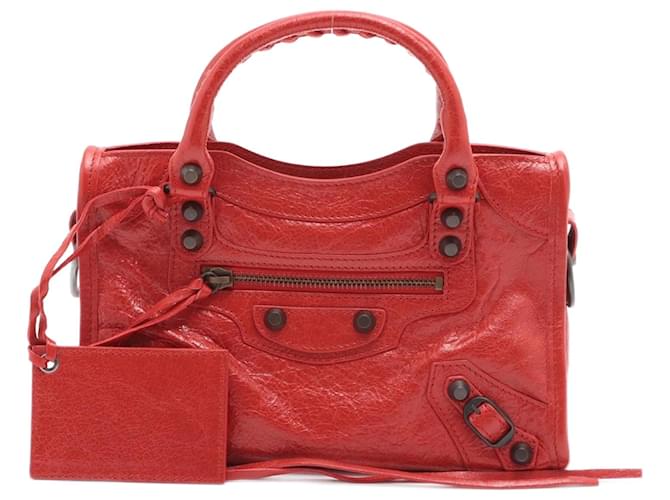 Balenciaga Classic Mini City 2way Red Leather  ref.2156159