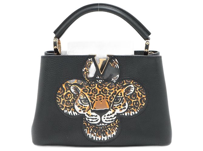 Louis Vuitton Capucines BB 2way Cuir Taurillon Léopard Noir Piégé