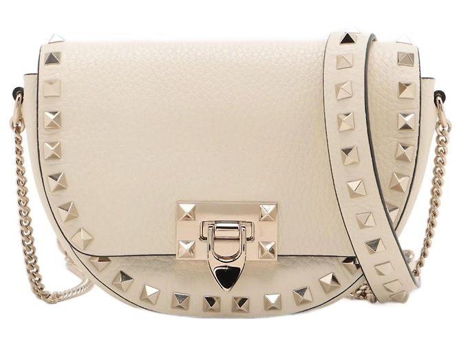 Valentino Garavani Sac à dos en cuir Rockstuds beige 