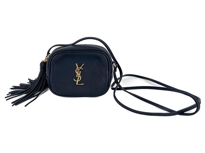 Saint Laurent Bolsa de câmera de couro azul marinho