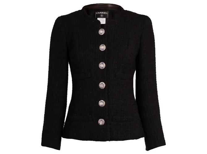 Giacca Chanel in tweed nero