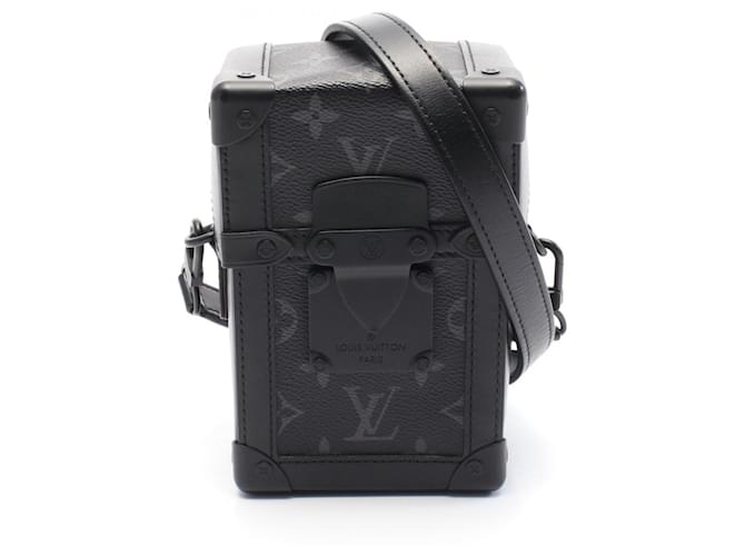 Louis Vuitton Vertical Trunk Wearable Wallet Shoulder Bag Black Leather Cloth  ref.2156387
